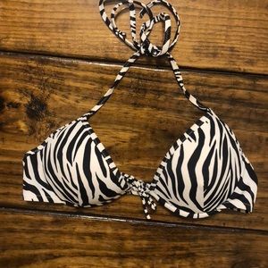 Zebra print swim top